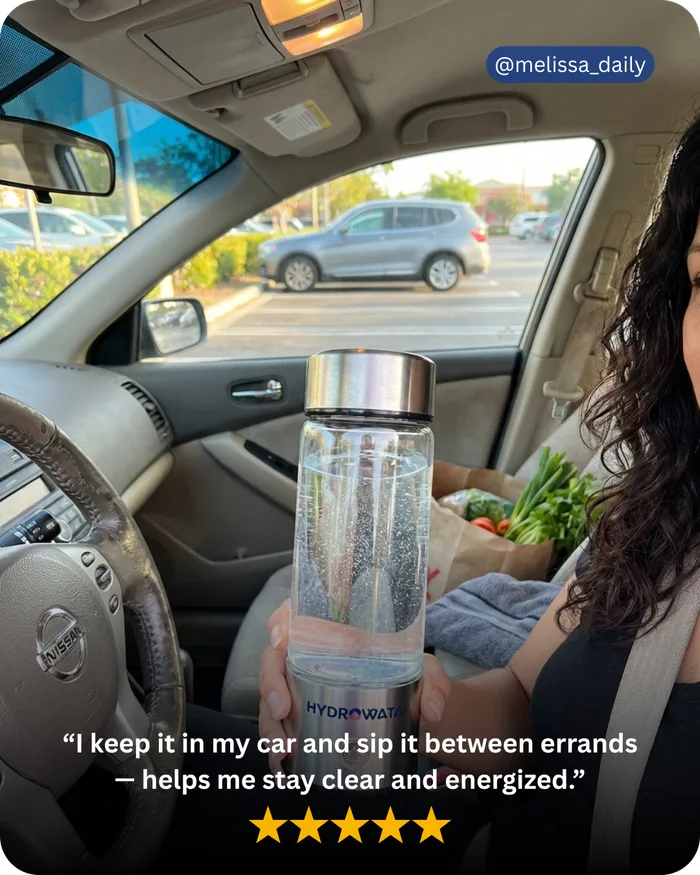 Customer with HydroWata in her car