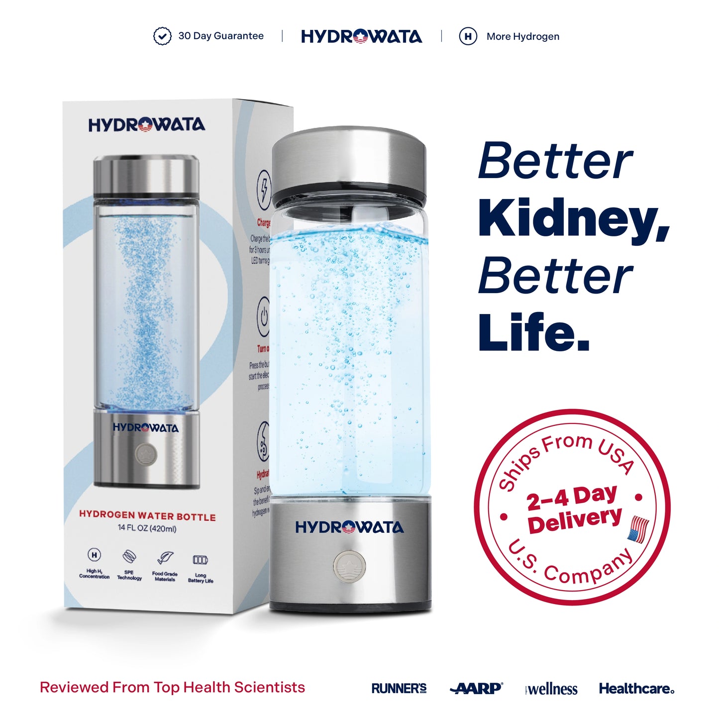 HydroWata | Hydrogen Water Bottle