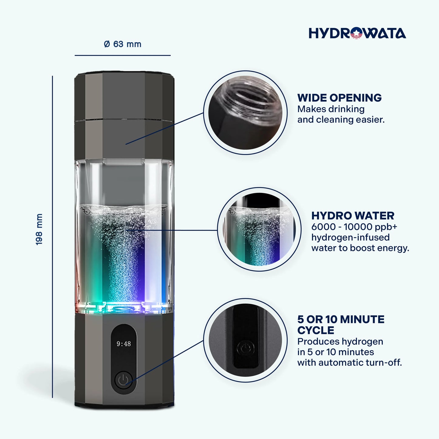 HydroWata™ Hydrogen Water Bottle - PRO