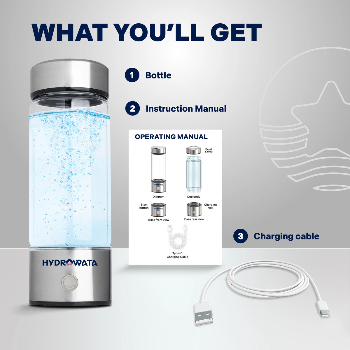 Hydrow Liquid HydroWata™ Hydrogen Water Bottle