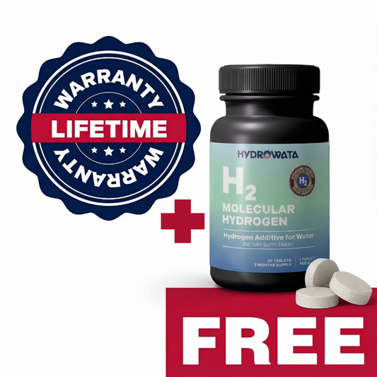 Lifetime Warranty ($70 Value) + FREE Hydrogen Tablet Bottle ($44.99 Value)