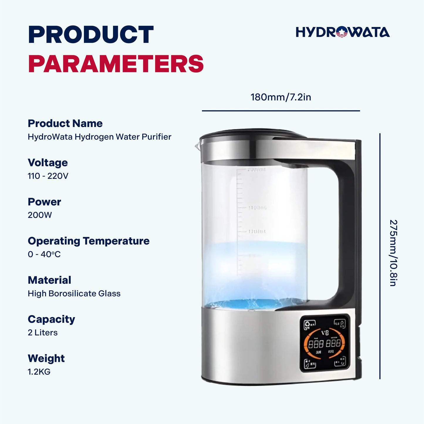 HydroWata™ Hydrogen Water Pitcher