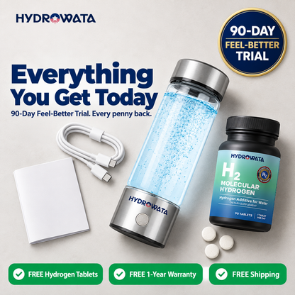 Everything You Get Today - HydroWata Hydrogen Water Bottle