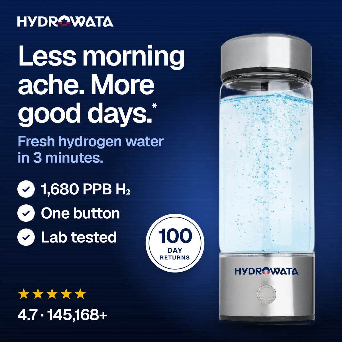 HydroWata hydrogen water bottle and gift box