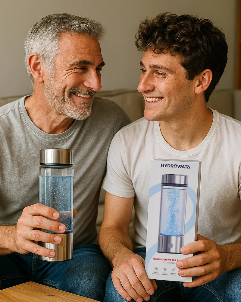 Father and son with HydroWata