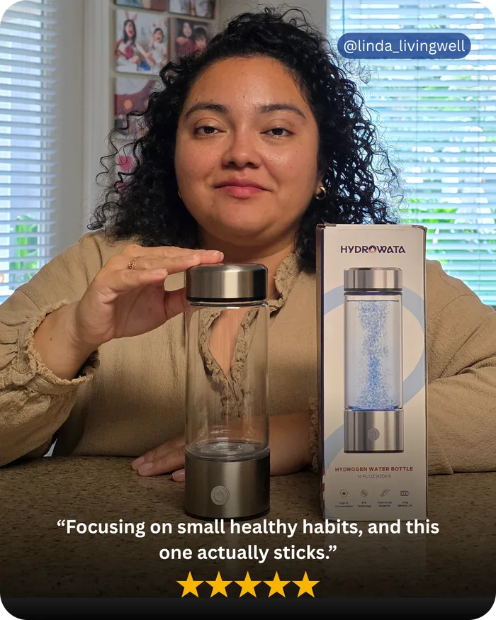 Customer holding HydroWata and its box
