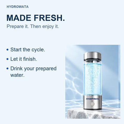 Fresh hydrogen prepared before drinking